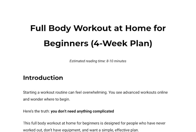 write SEO fitness blog posts for beginners